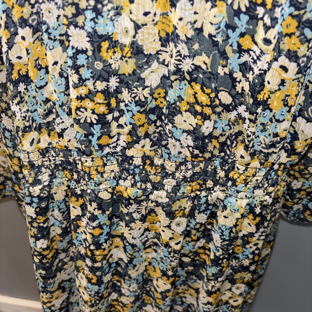 LOFT Womens Size XL Floral Maxi Shirt Dress  Button Front Cottagecore Flowy‎ - Picture 5 of 11